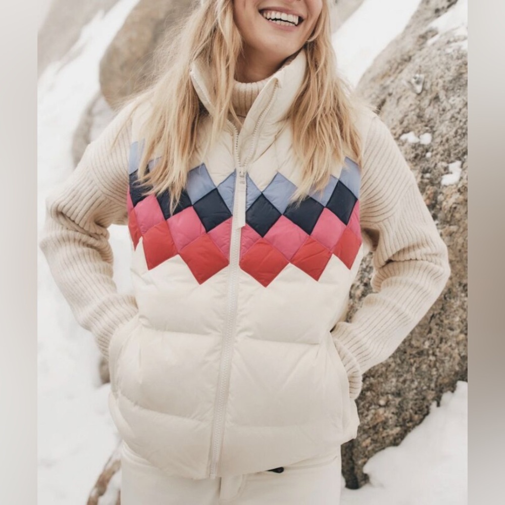 NWT Women’s Marine Layer Archive Sierra Down Puffer Vest Small Antique White